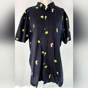 Molokai Surf Co Hawaiian drink & lime button-down relaxed fit shirt